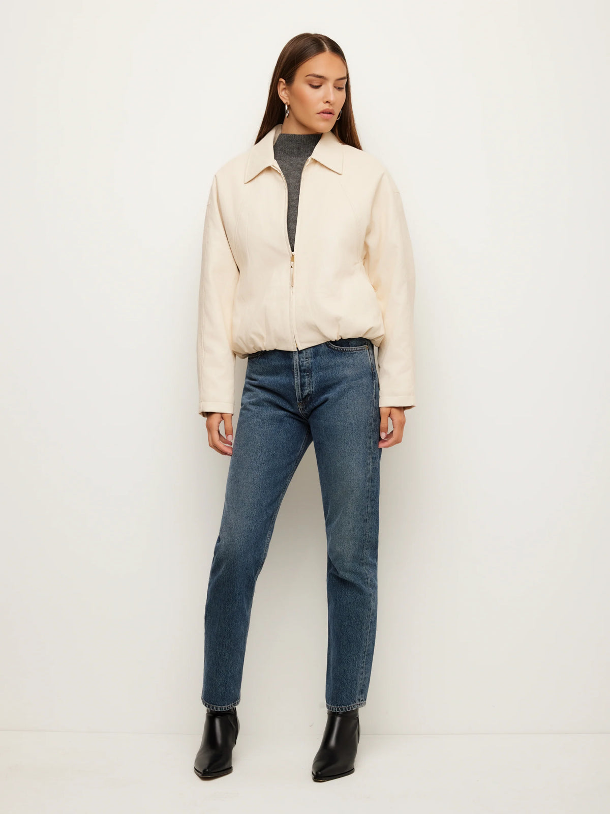 Regin Faux Leather Bomber Jacket