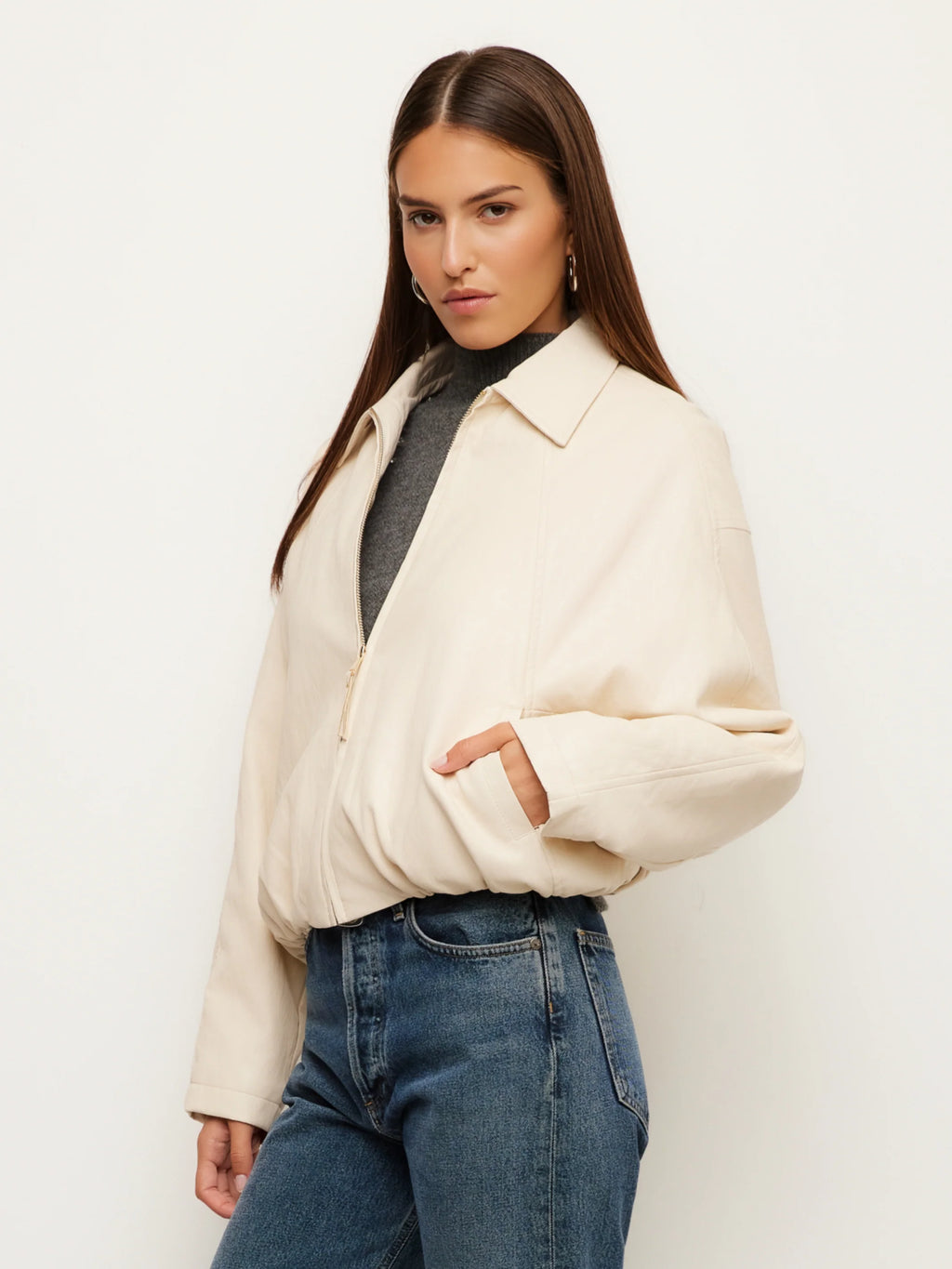 Regin Faux Leather Bomber Jacket