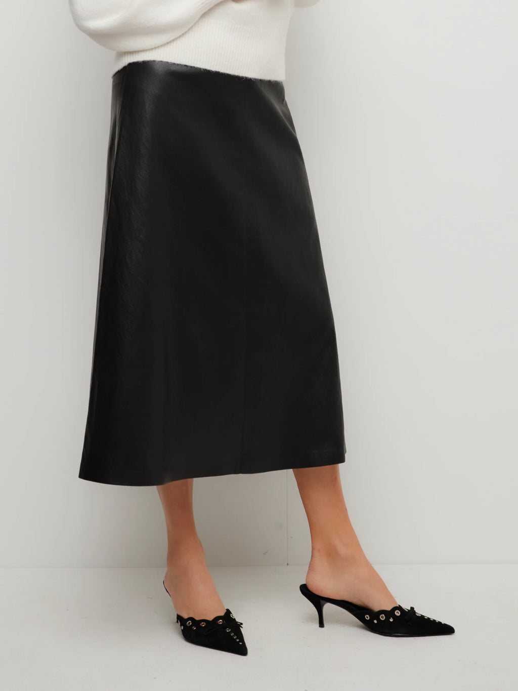 Brodie Faux Leather Midi Skirt