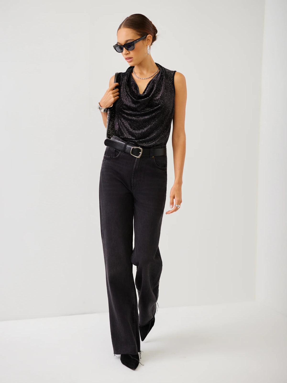 Elisa Sleeveless Drape Neck Top