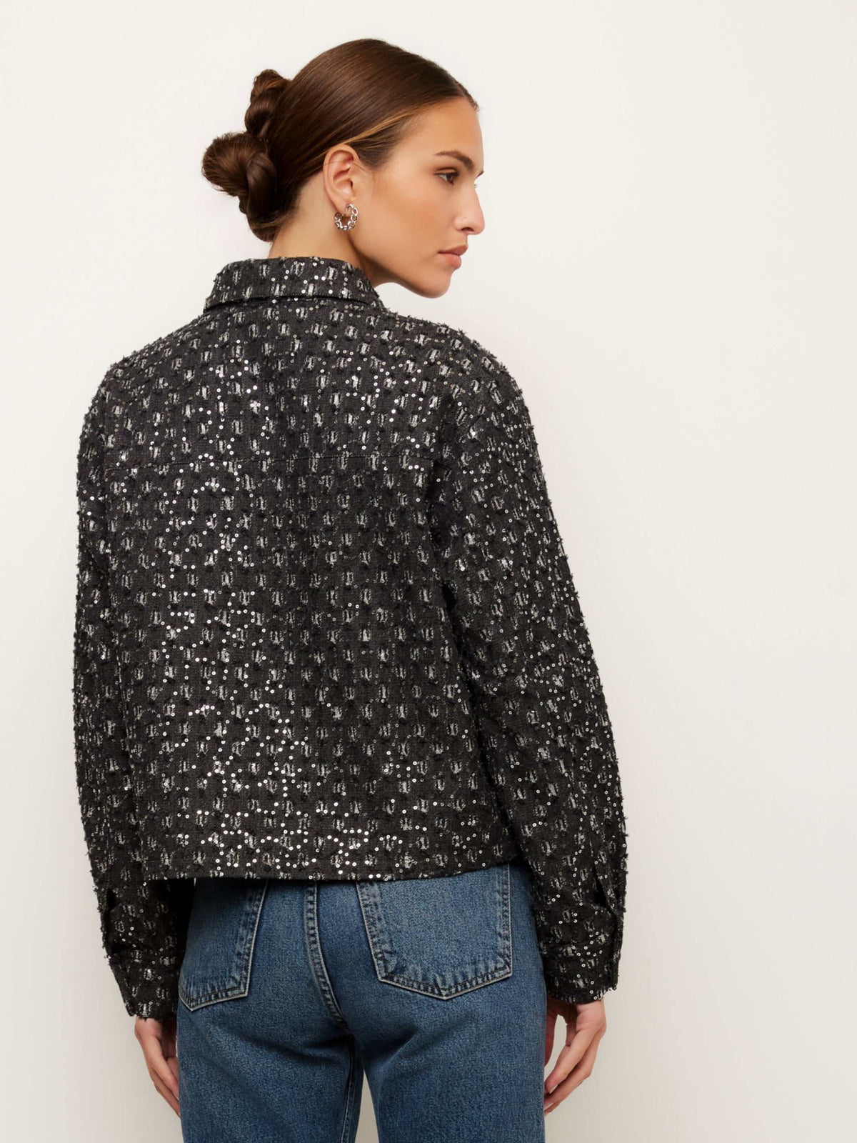 Allora Sequin Denim Shirt Jacket
