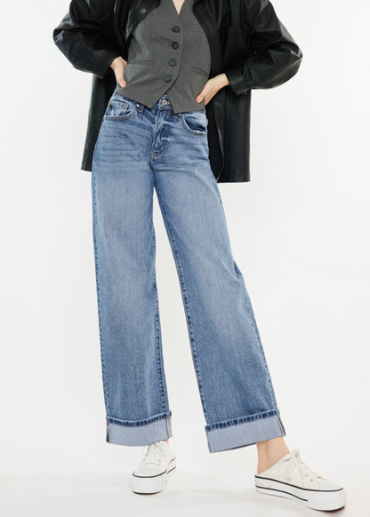 High Rise Cuffed Jean