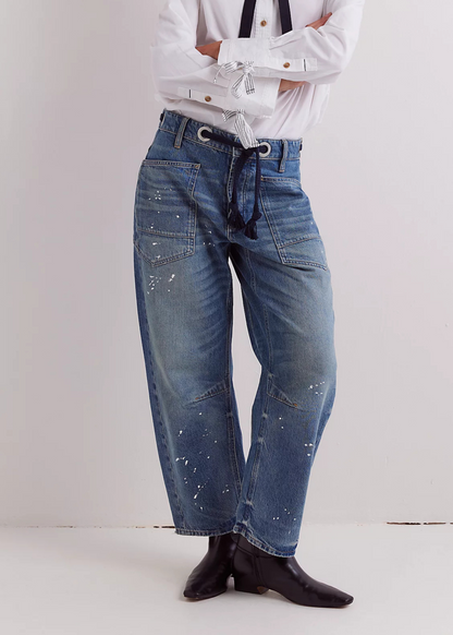 Moxie Pull-On Barrel Jeans