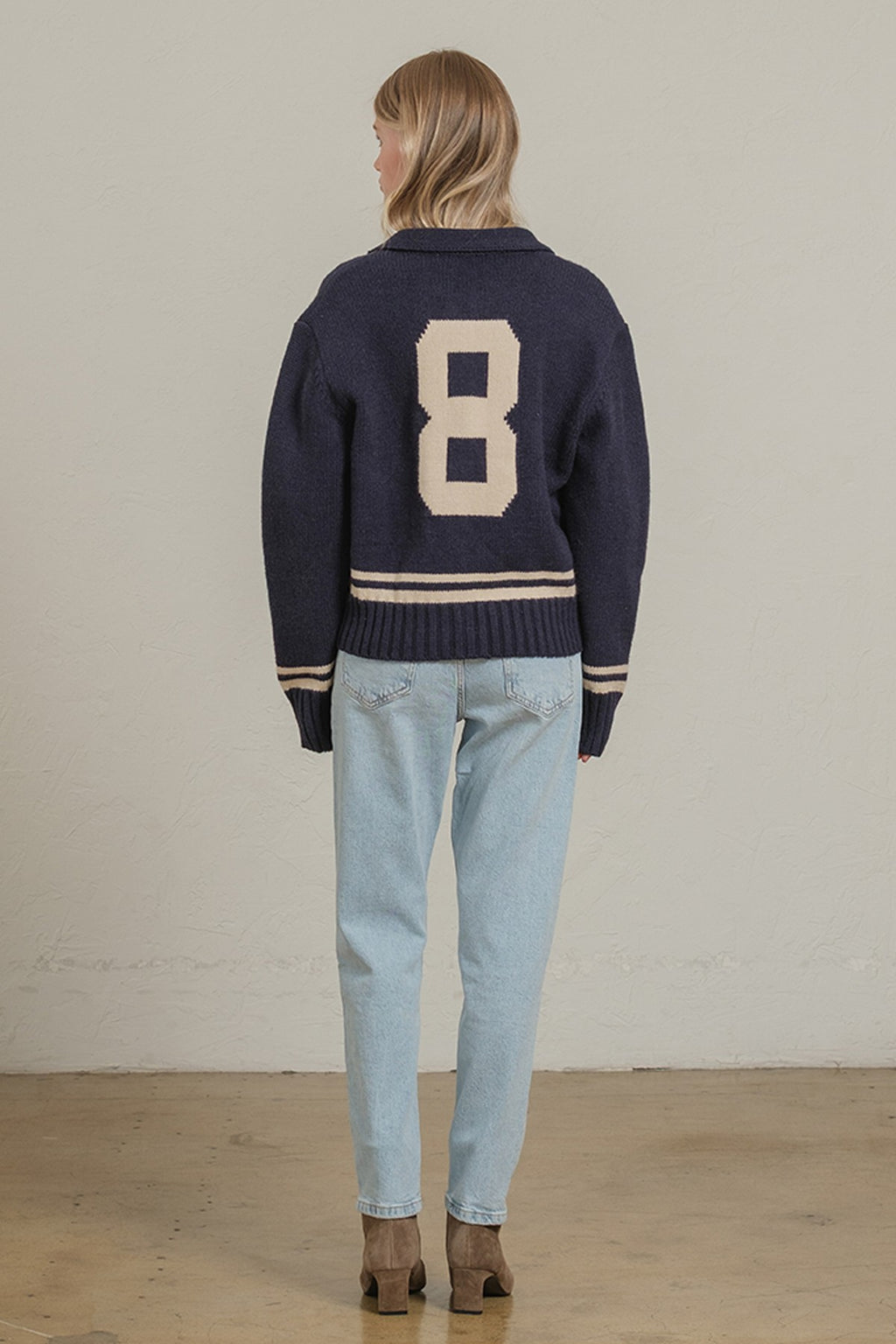 Varsity Zip-Up Knit Jacket