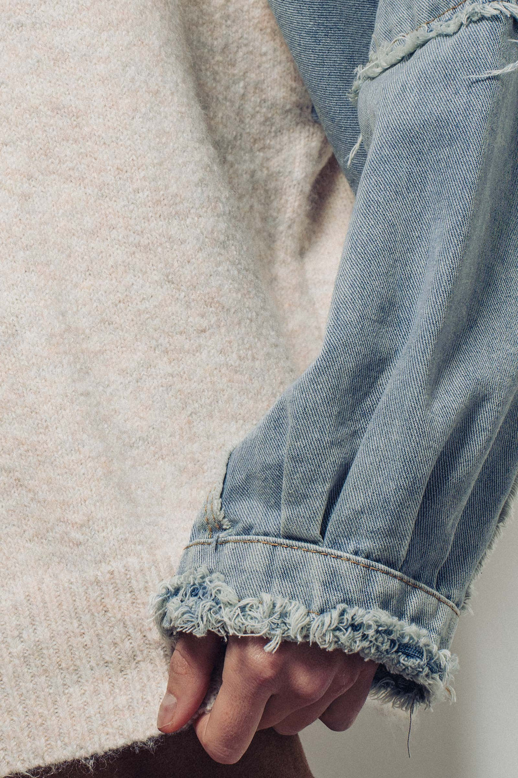 Denim Contrast Hoodie