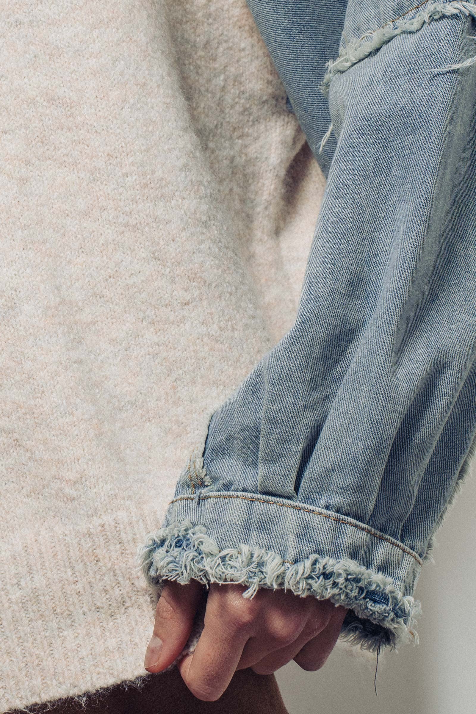 Denim Contrast Hoodie