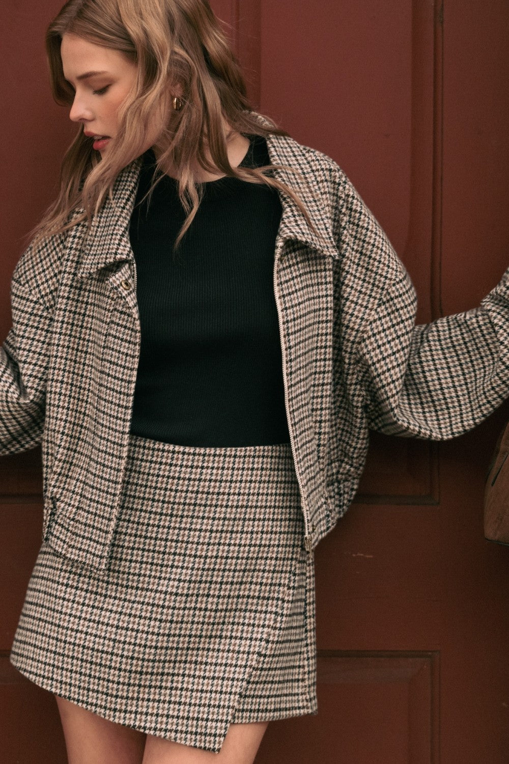 Heather Houndstooth Jacket