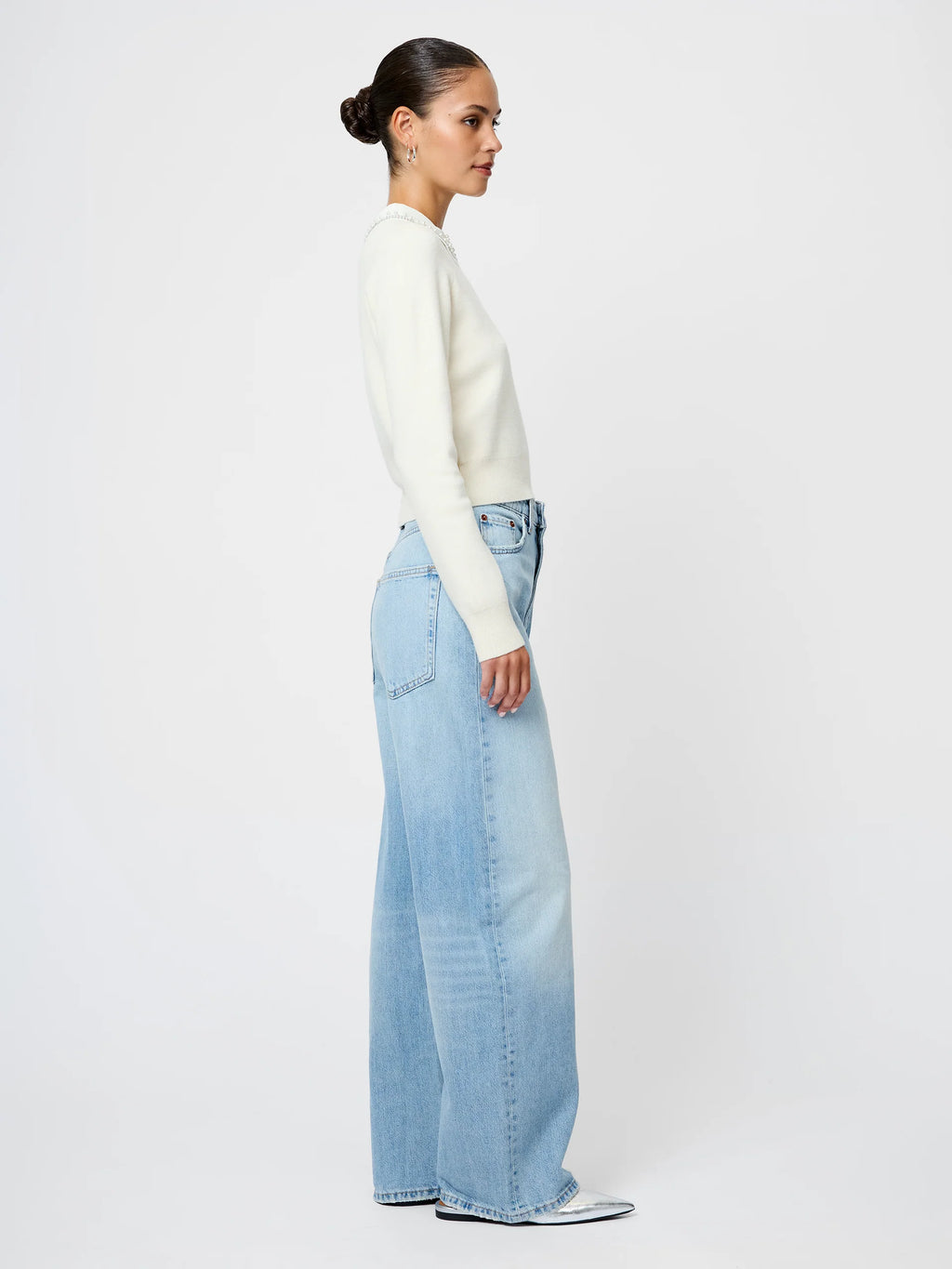 Avea Knit Embellished Collar Pullover