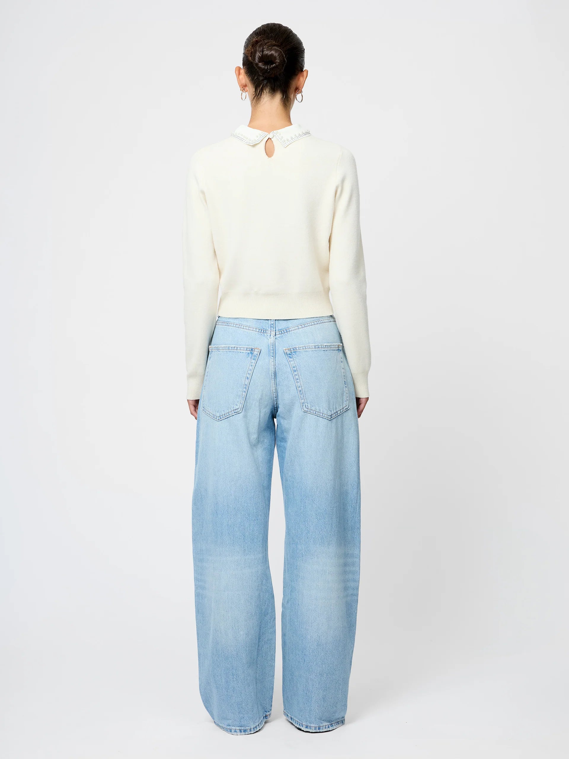 Avea Knit Embellished Collar Pullover