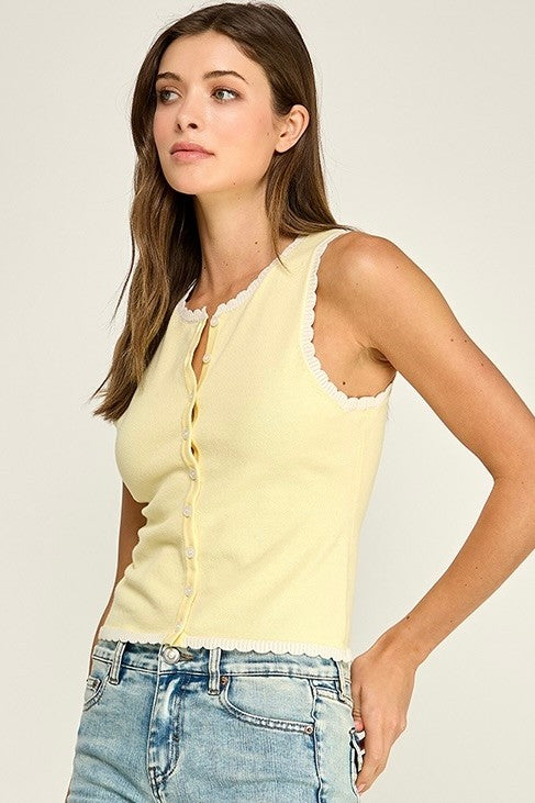 Scallop Trim Tank Vest