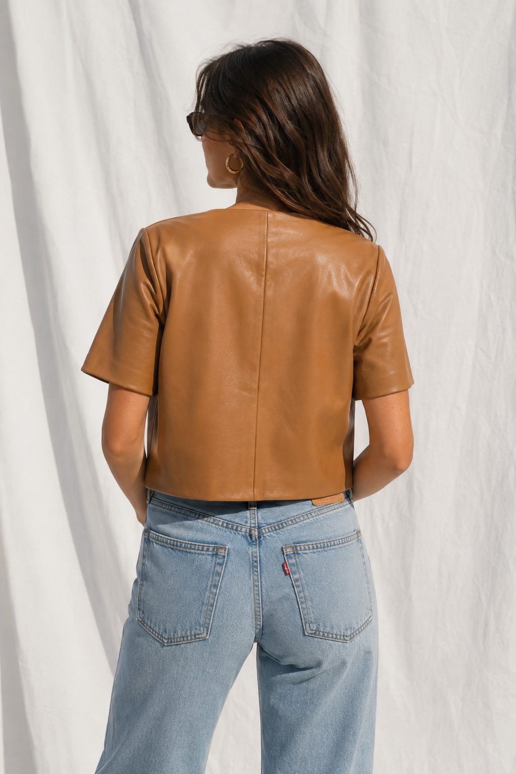 Faux Leather Short Sleeve