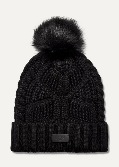 Cable Beanie With Pom