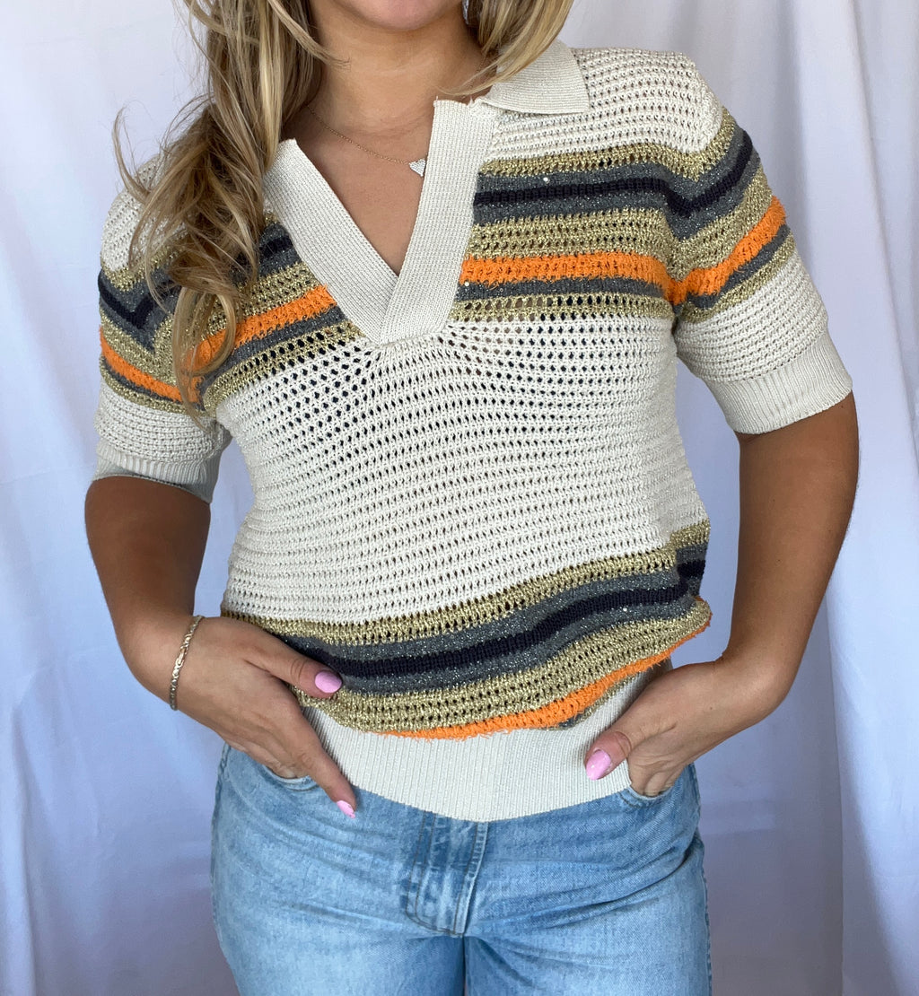 Harbor Stripe Knit Polo - Clothes Horse