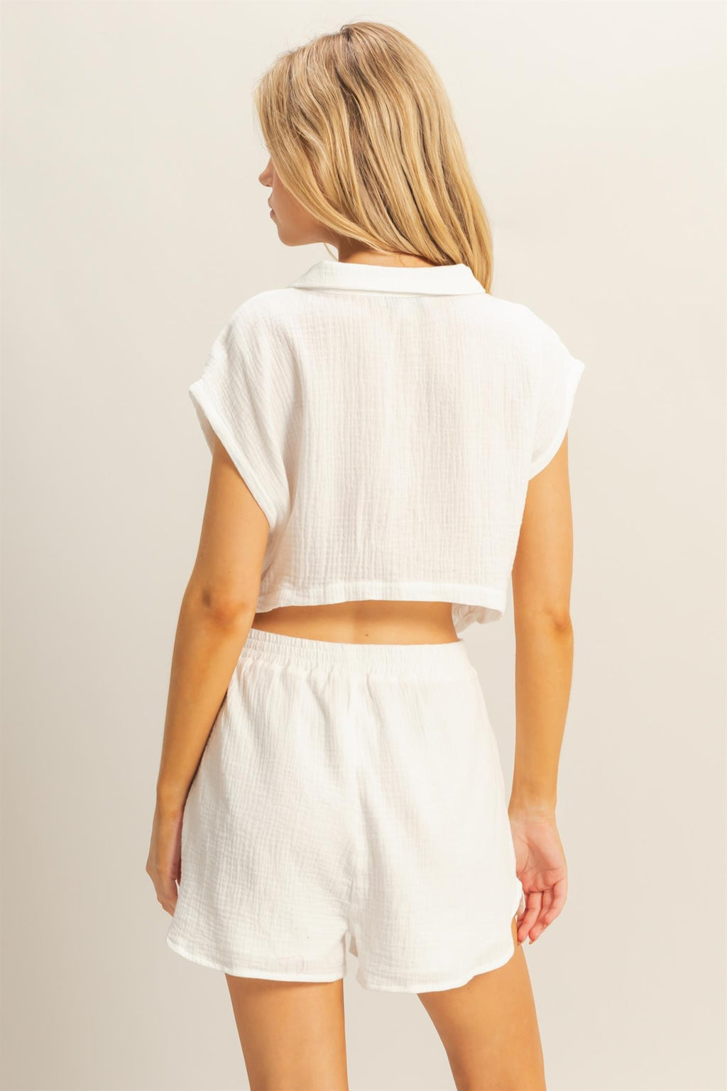 Gauze Open Back Romper
