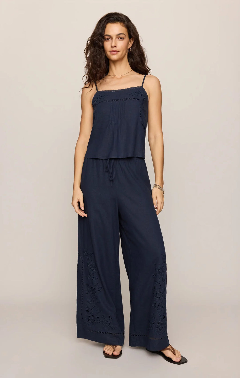 Lillie Embroidered Woven Tank