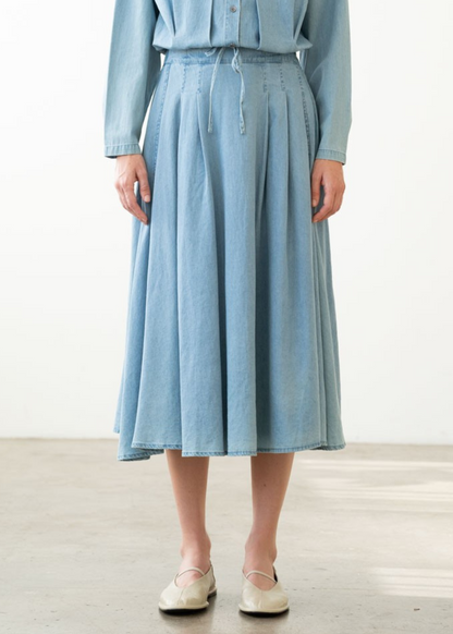 Chambray Midi Skirt