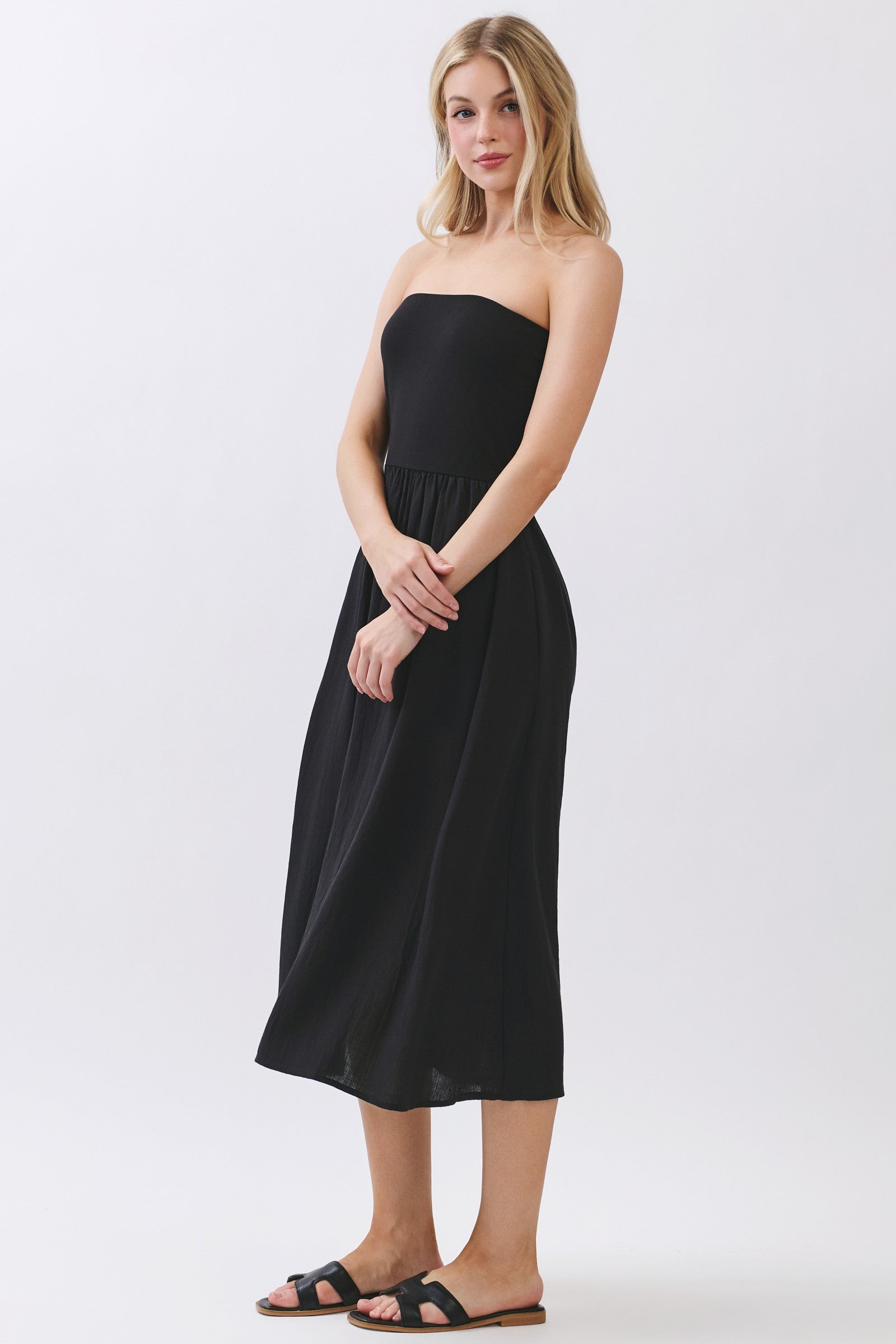 Strapless Midi Dress