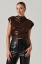 Solange Metallic Mock Neck Top