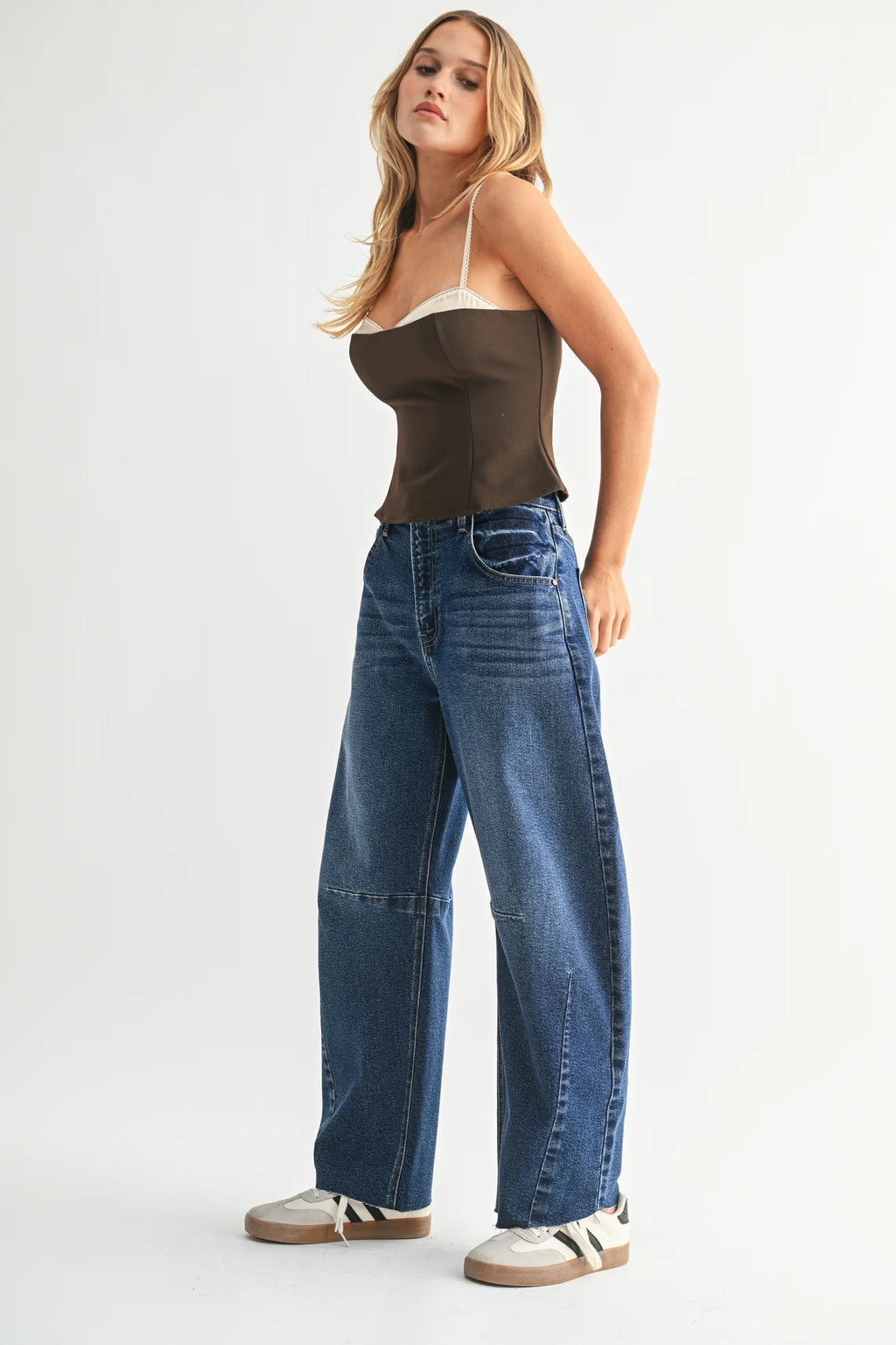 Seamed Barrel Jean