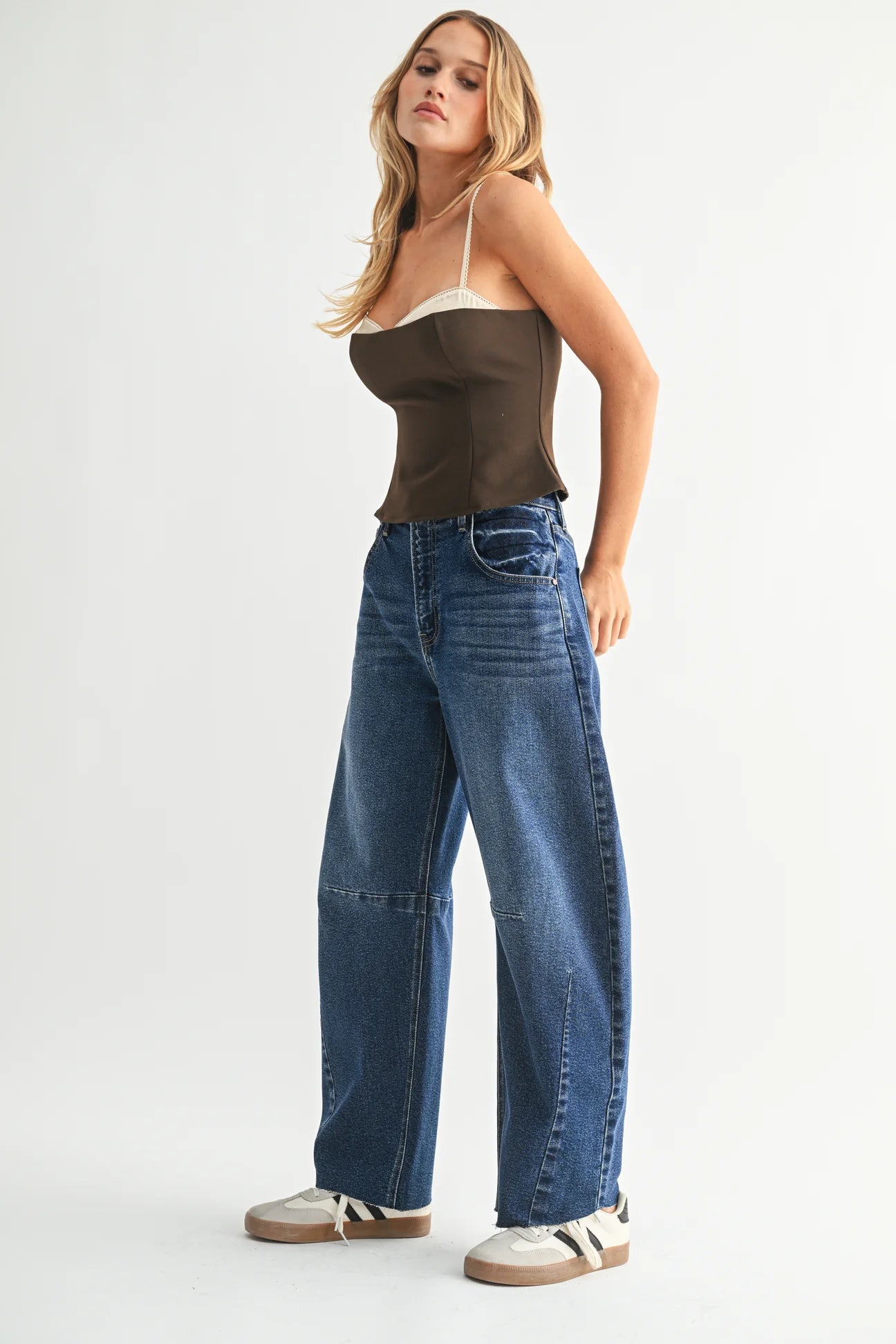 Seamed Barrel Jean