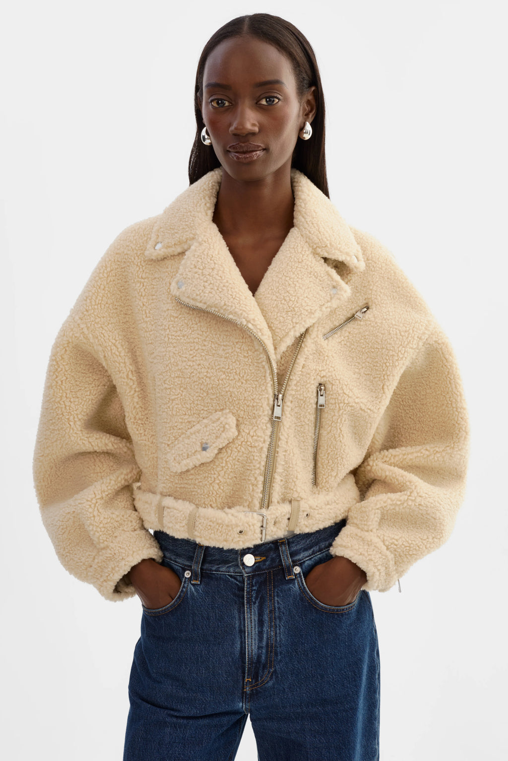 Brina Sherpa Biker Jacket