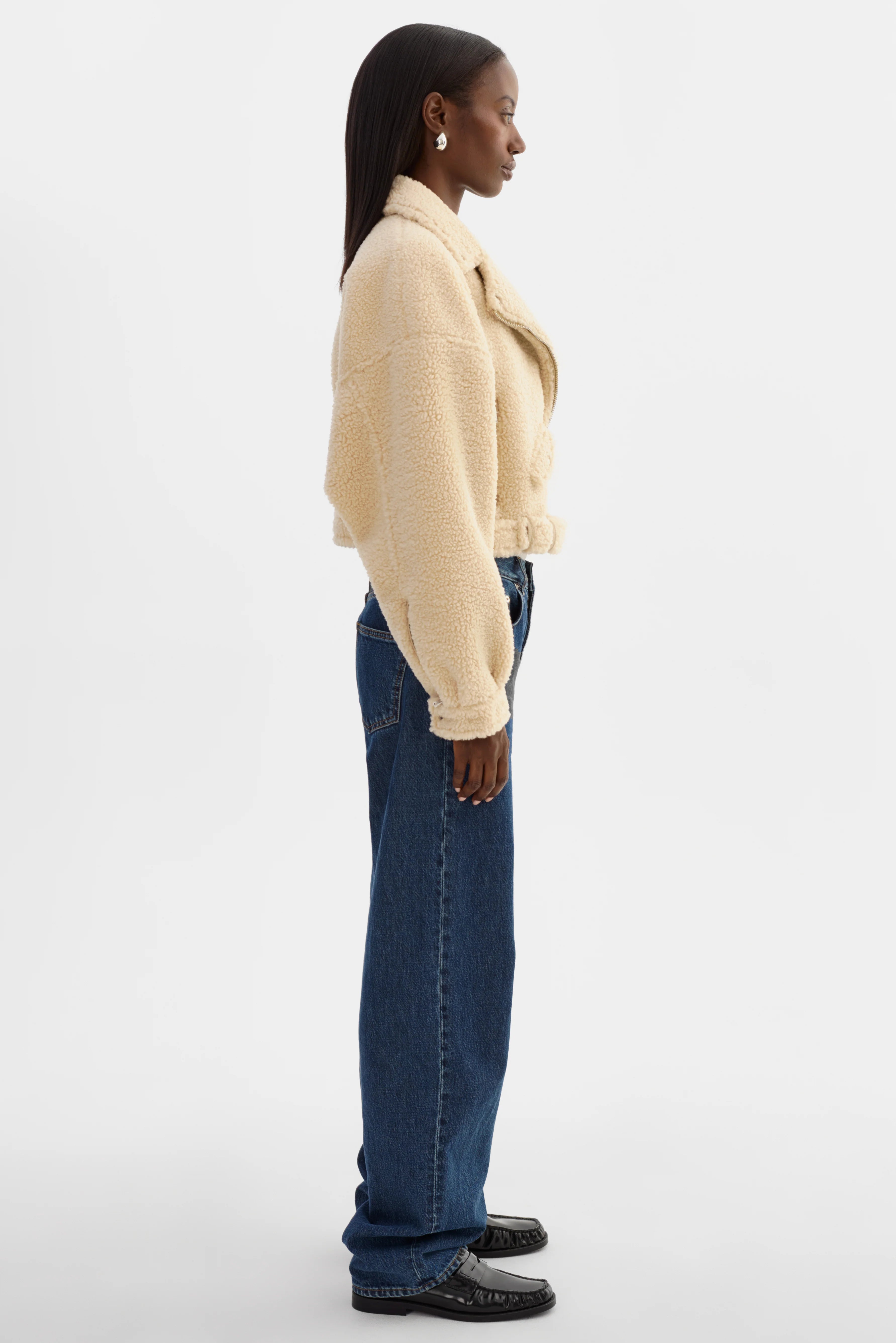 Brina Sherpa Biker Jacket