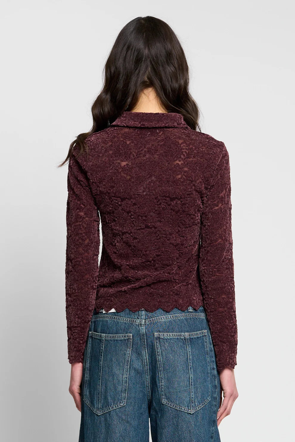 Tessa Stretch Lace Buttondown