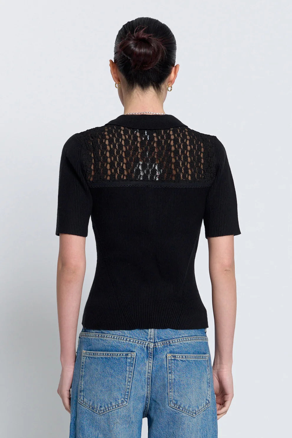 Scarlet Lace Combo Button Up Sweater