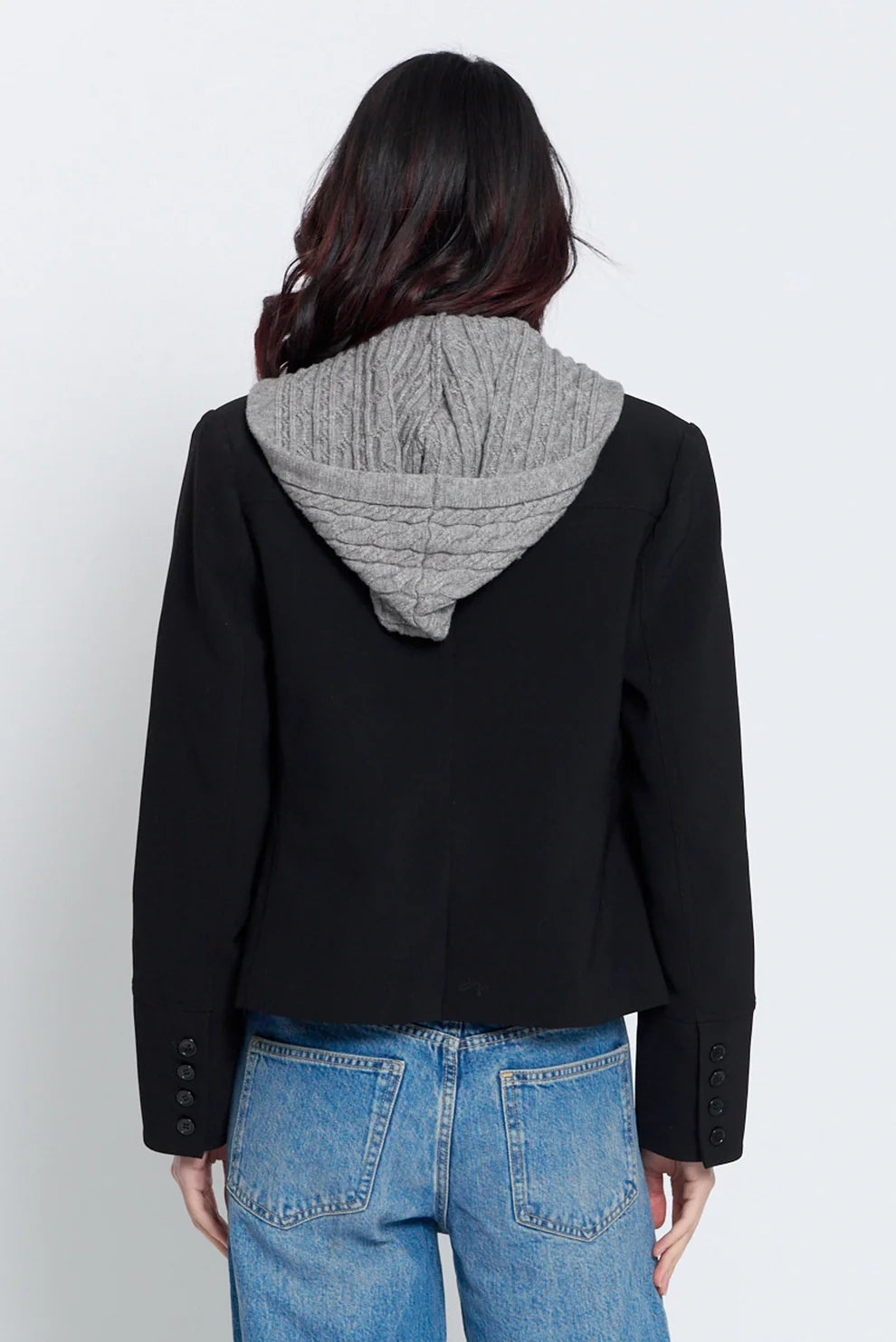 Sienna Solid Jacket With Cable Hooded Dickey