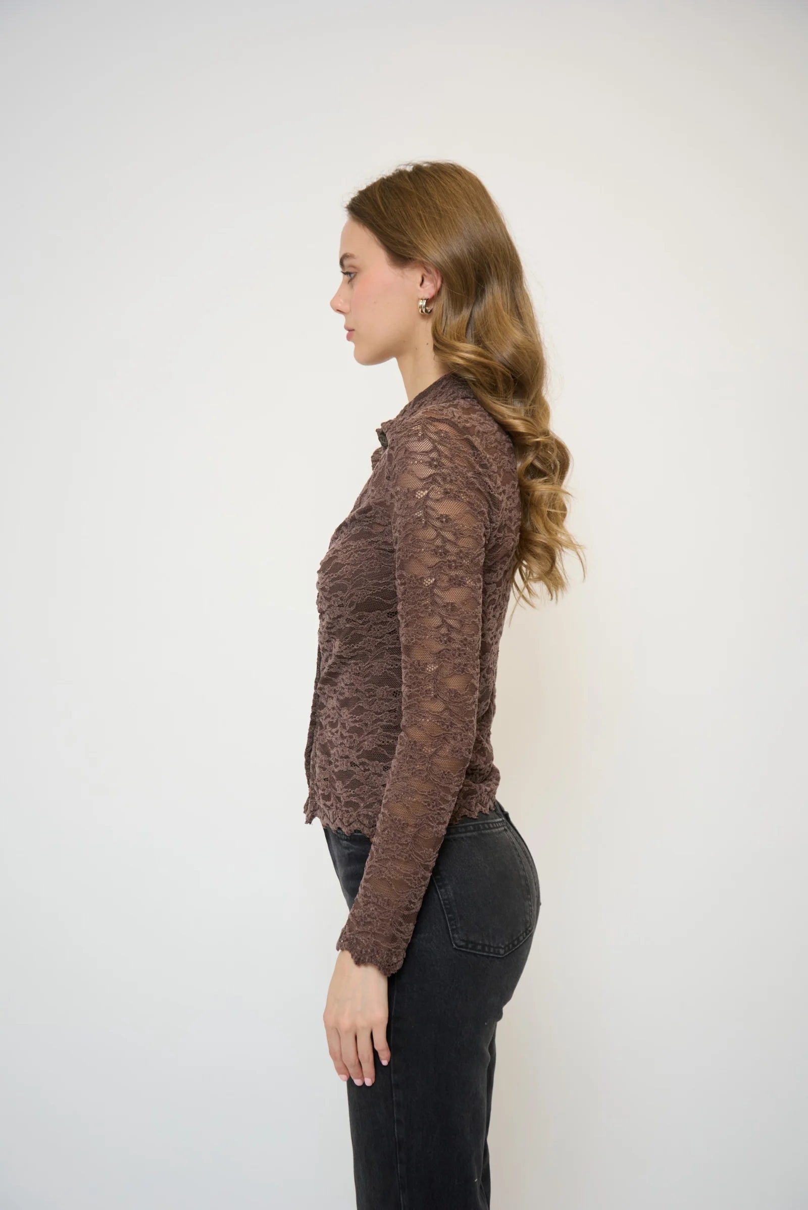 Stella Stretch Lace Buttondown