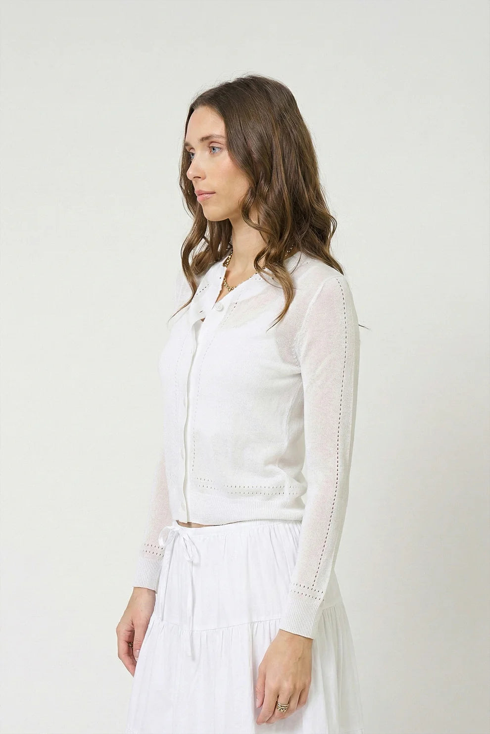 Serena Sheer Pointelle Cardigan - Clothes Horse