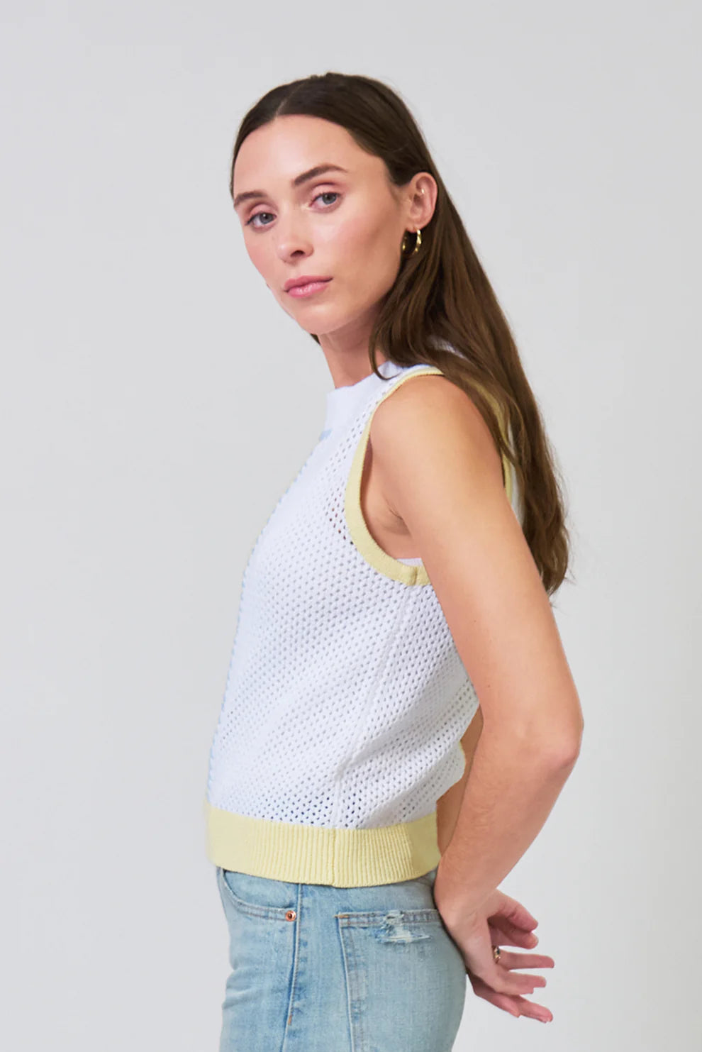 Birdie Two Toned Whipstitch Shell - Clothes Horse