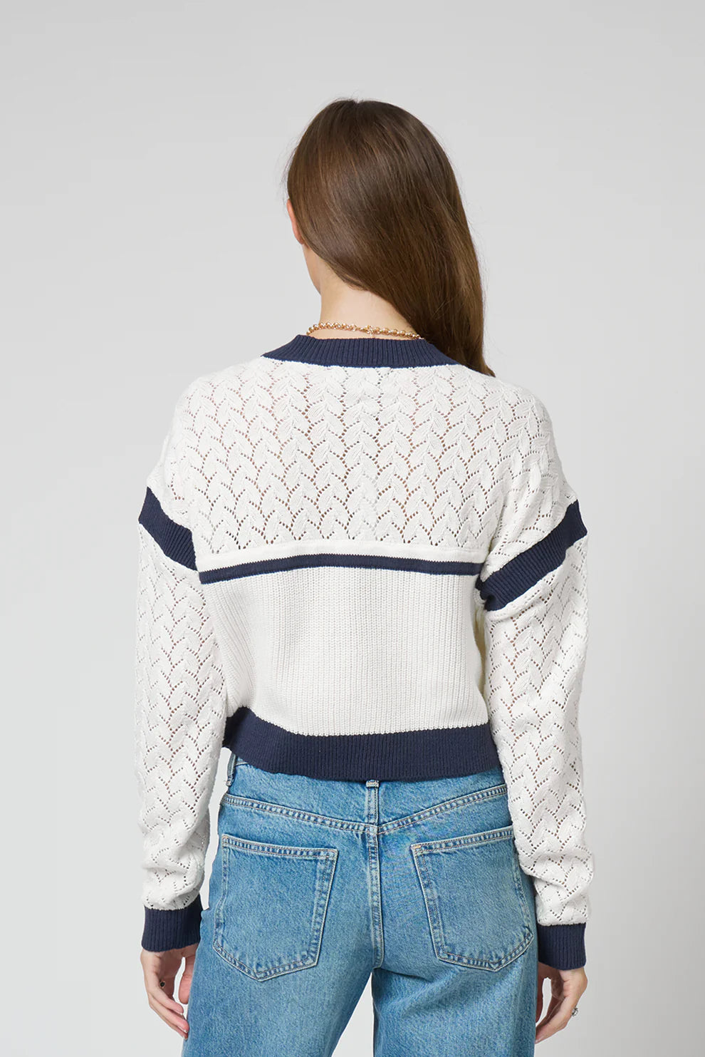 Brooklyn Collarless Sweater Bomber