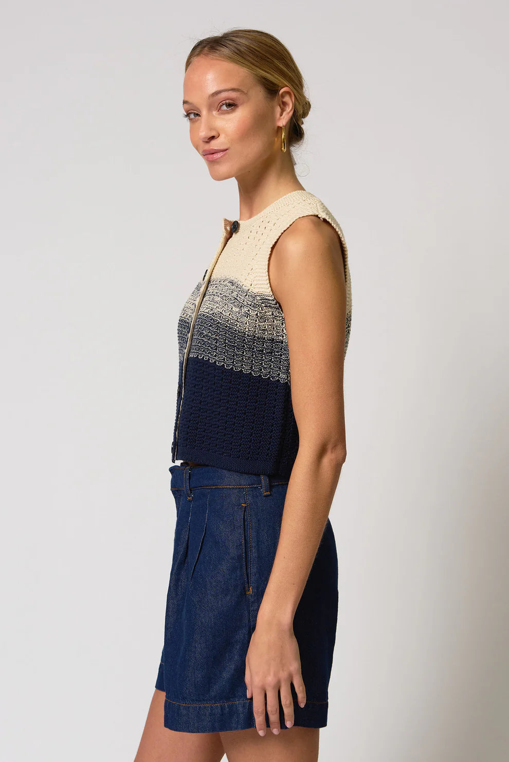 Jacy Gradient Crochet Vest