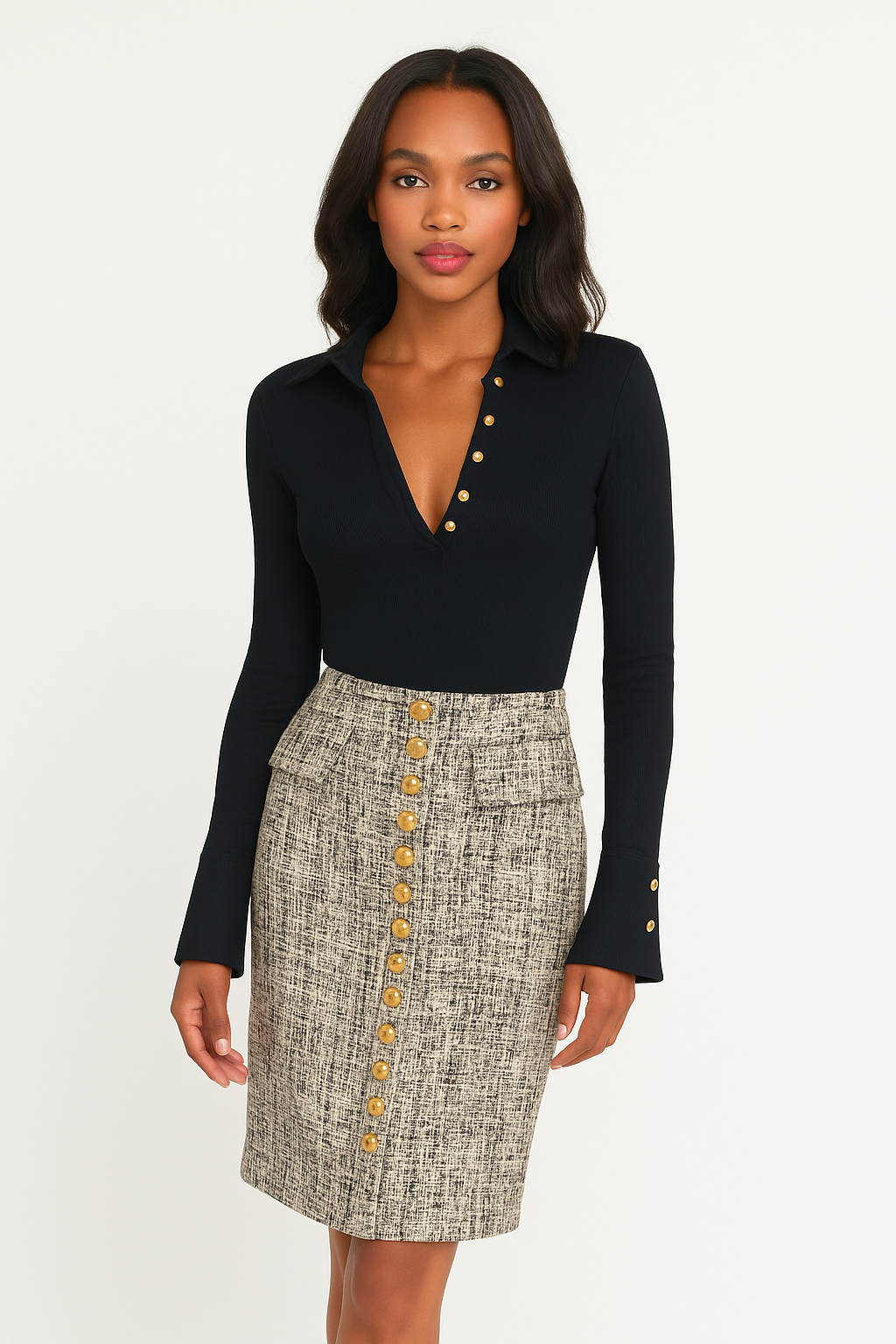 Libbie Poplin Combo Top