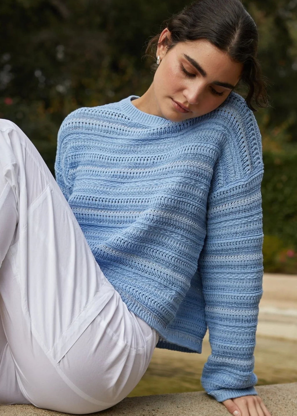 Textured Crew Neck Sweater - Clothes Horse