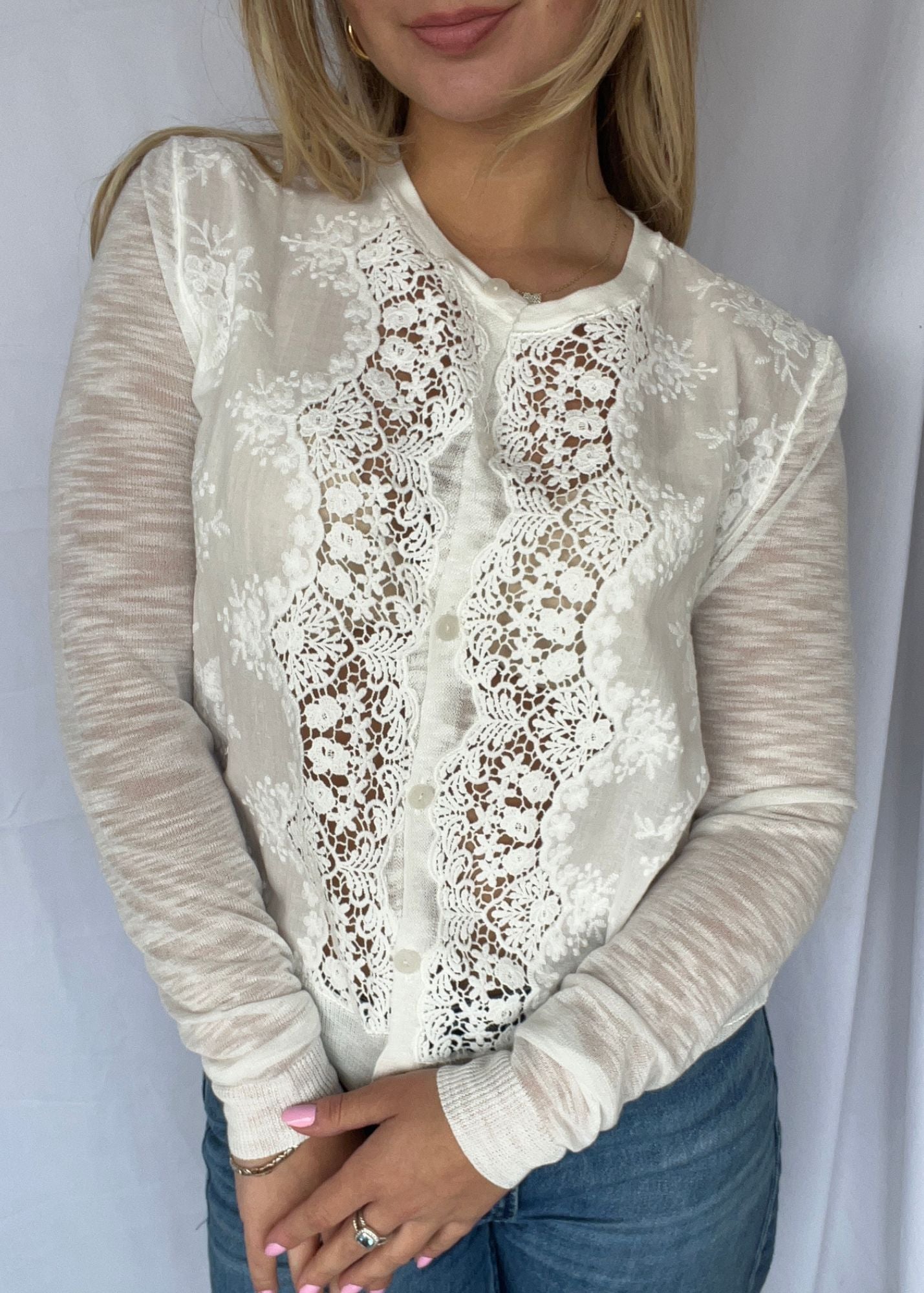 Layla Lace Insert Cardigan