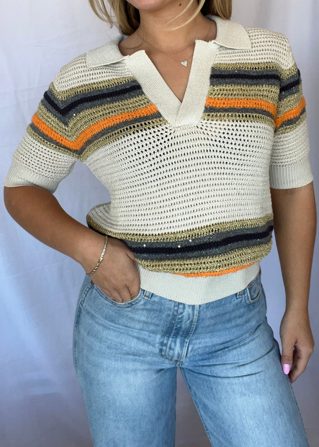 Harbor Stripe Knit Polo - Clothes Horse