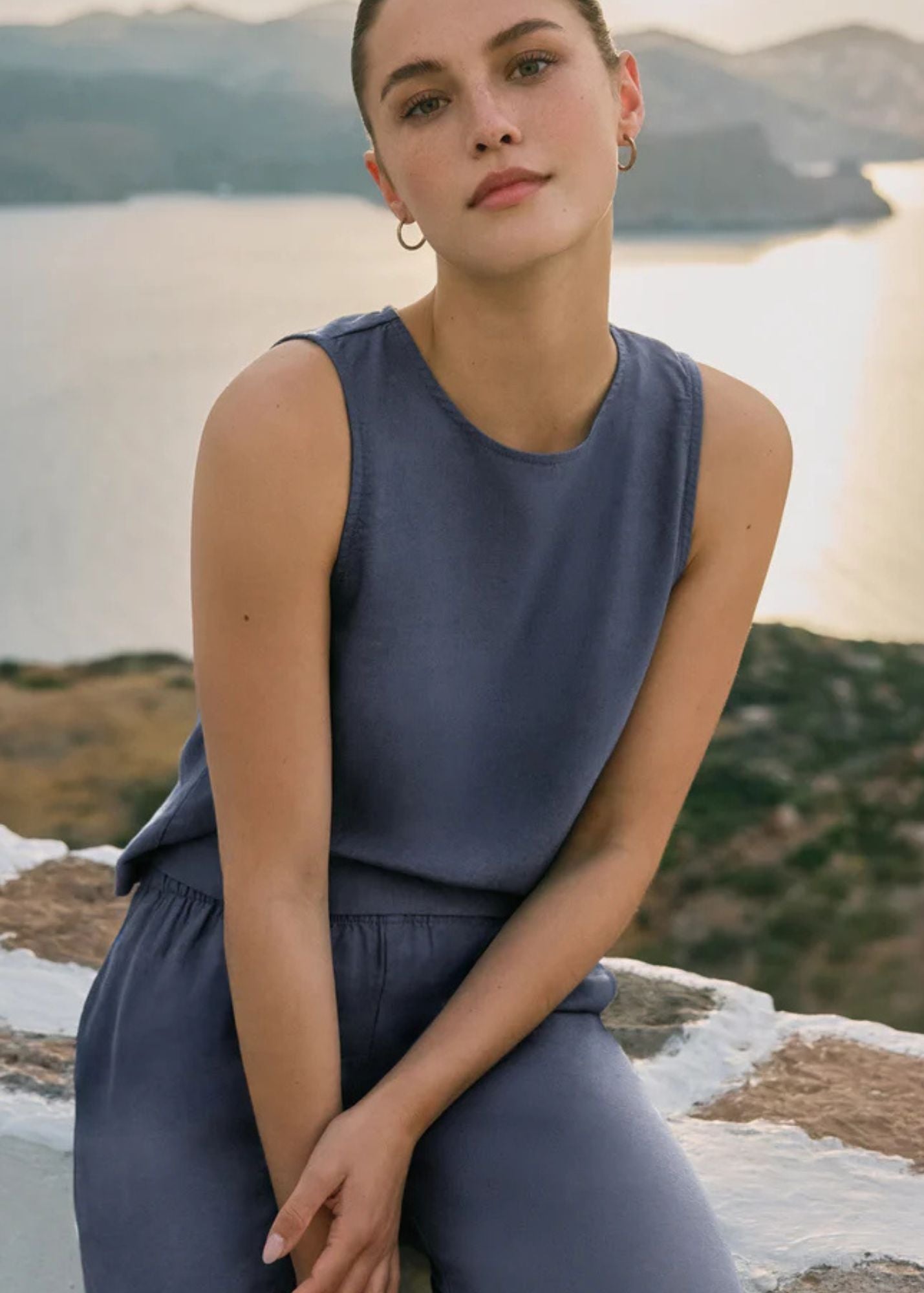 Sloane Linen Cropped Tank