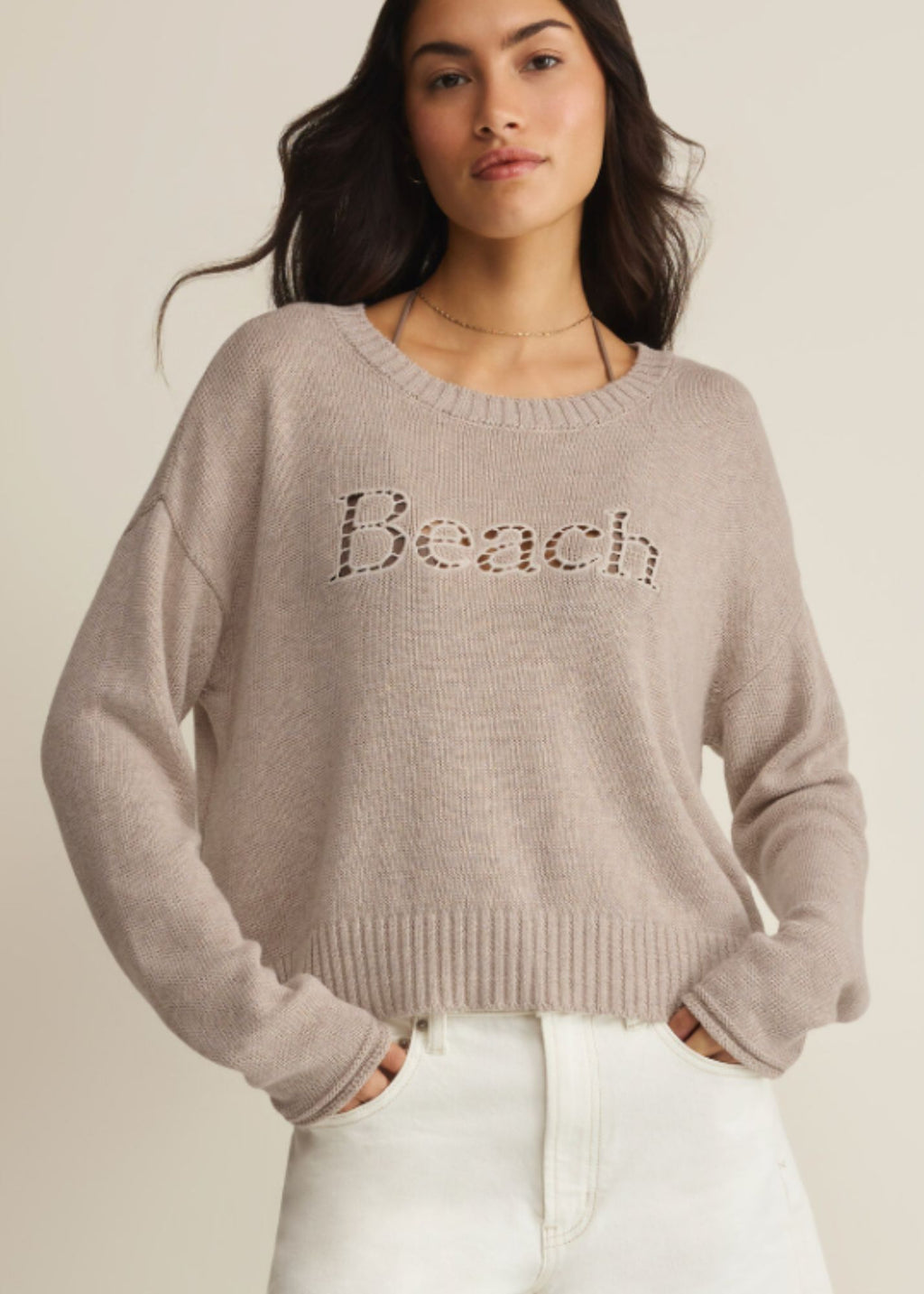 Beach Embroidered Sweater - Clothes Horse
