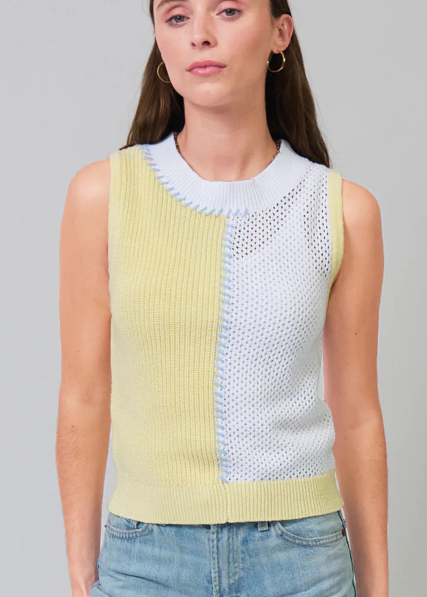 Birdie Two Toned Whipstitch Shell