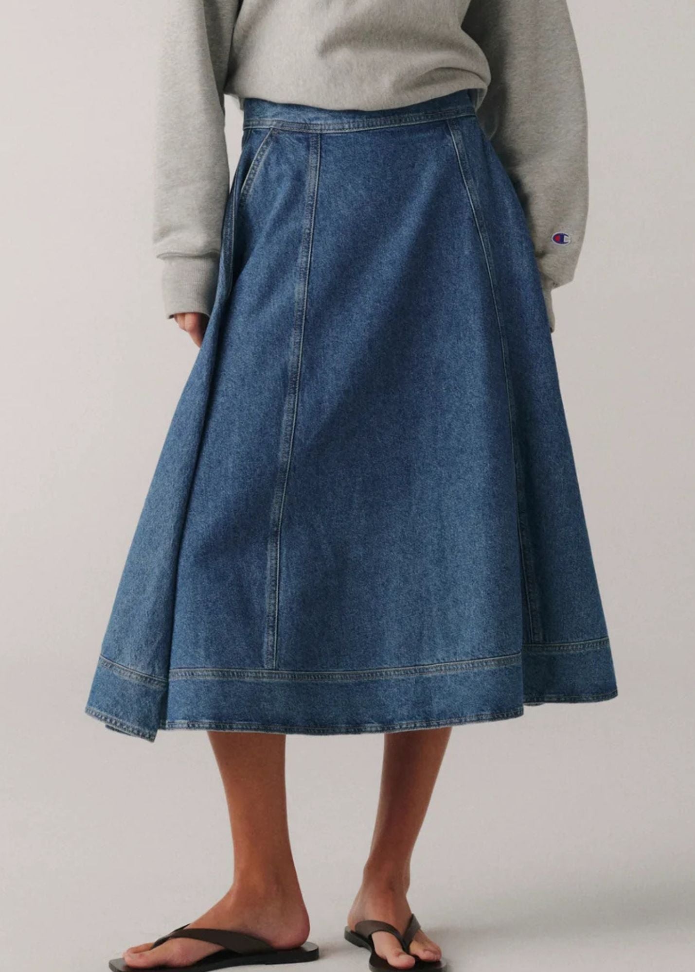 LOS Denim Midi Skirt