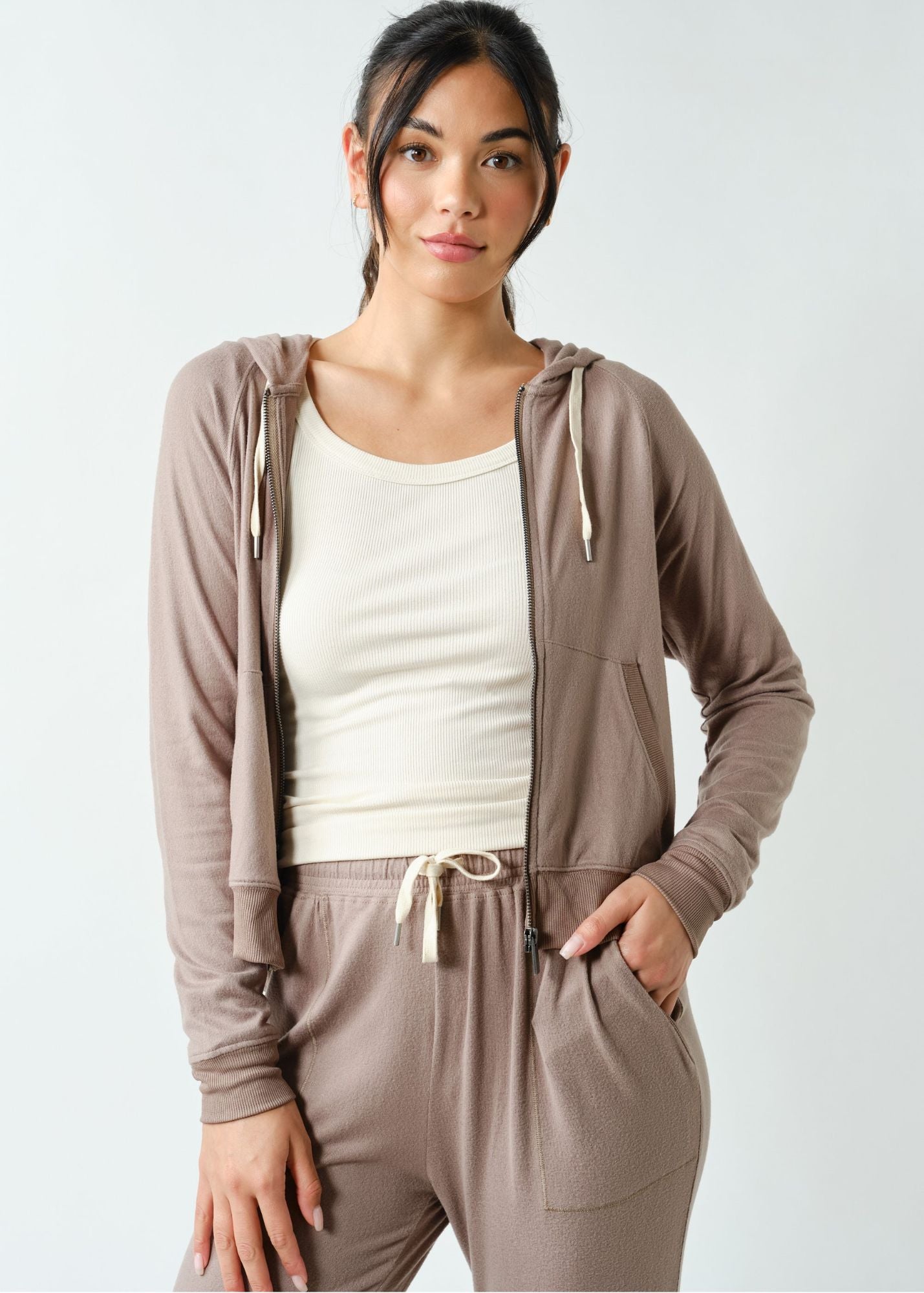 Brushed Hacci Lounge Zip-up Hoodie