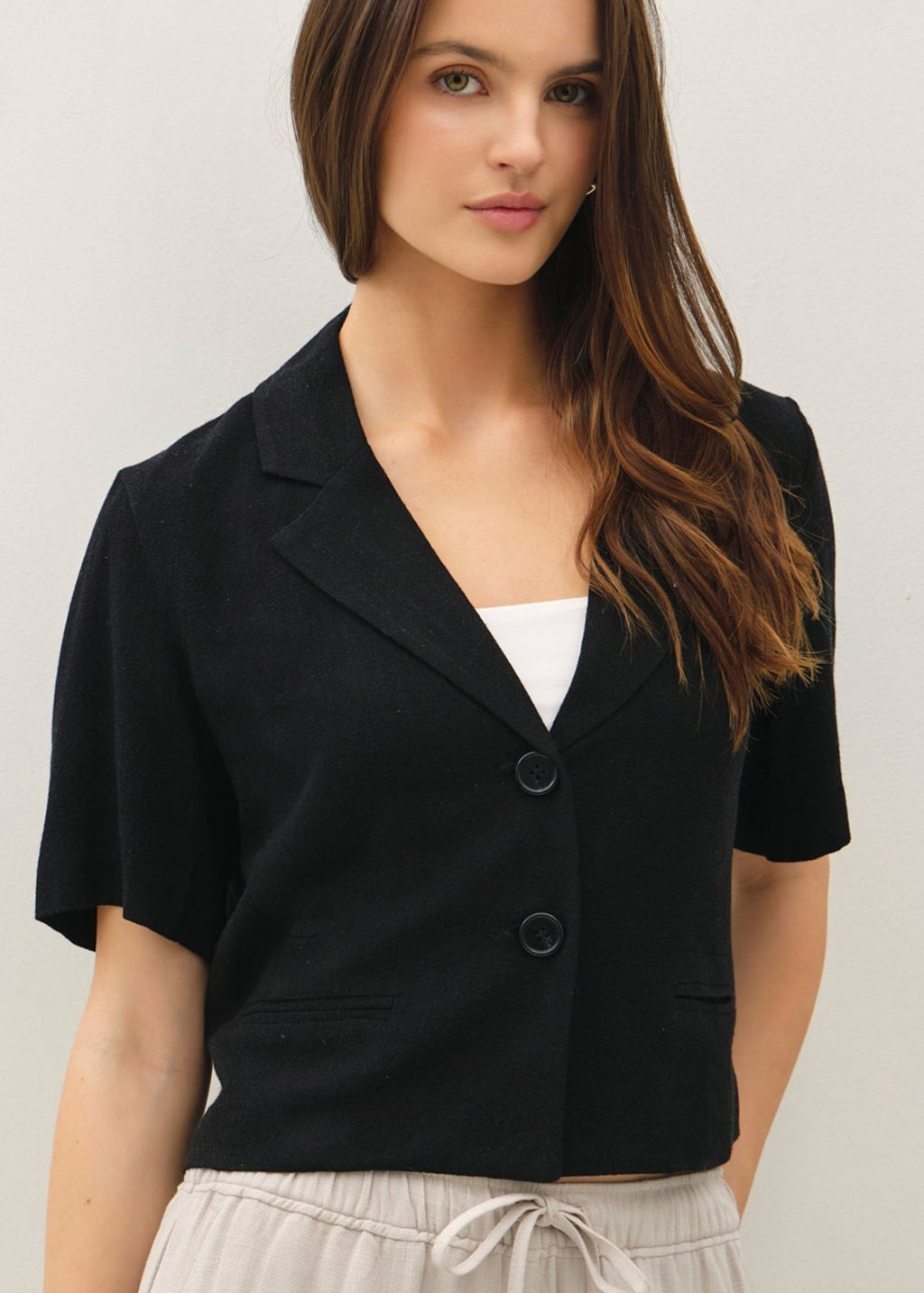 Linen Short Sleeve Blazer