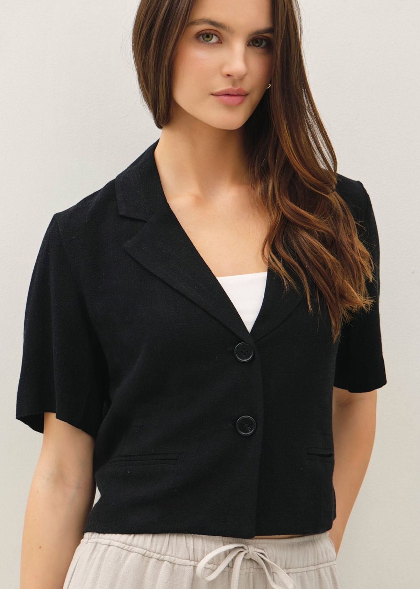 Linen Short Sleeve Blazer