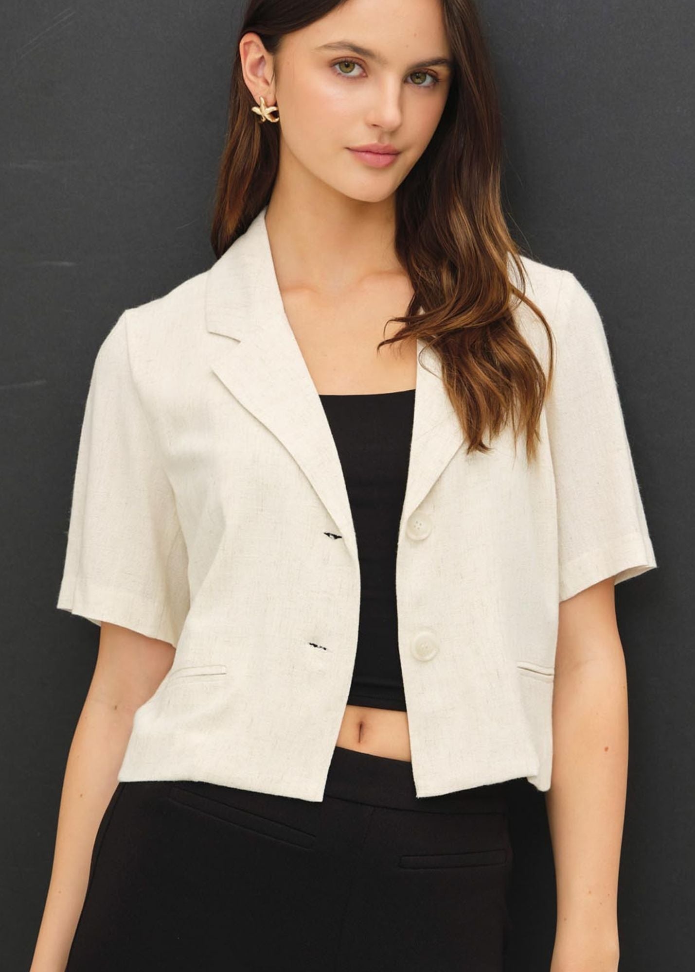 Linen Short Sleeve Blazer