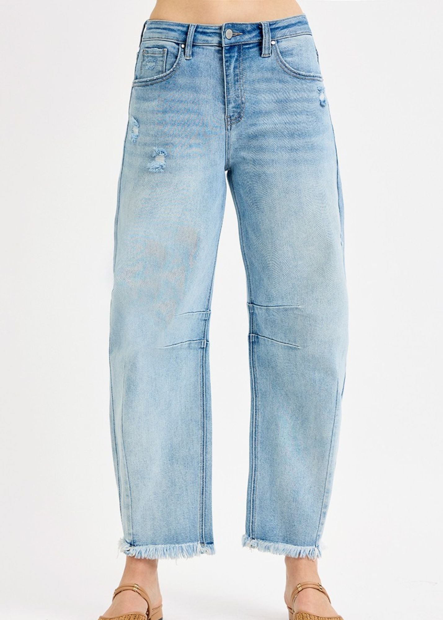 Slouchy Crop Barrel Jeans