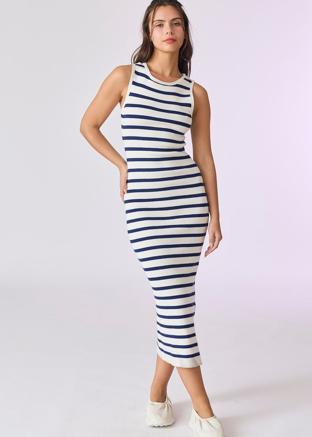 Isla Striped Midi Dress