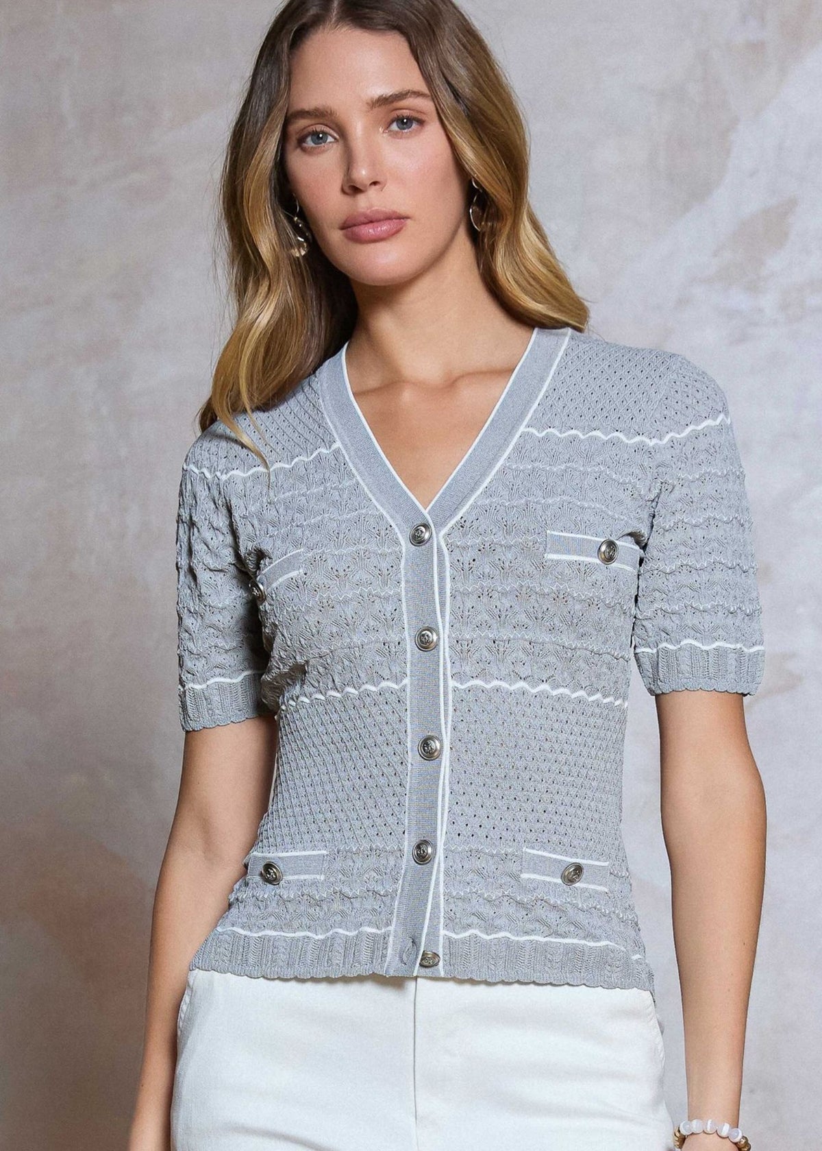 Violet V-Neck Cardigan - Clothes Horse