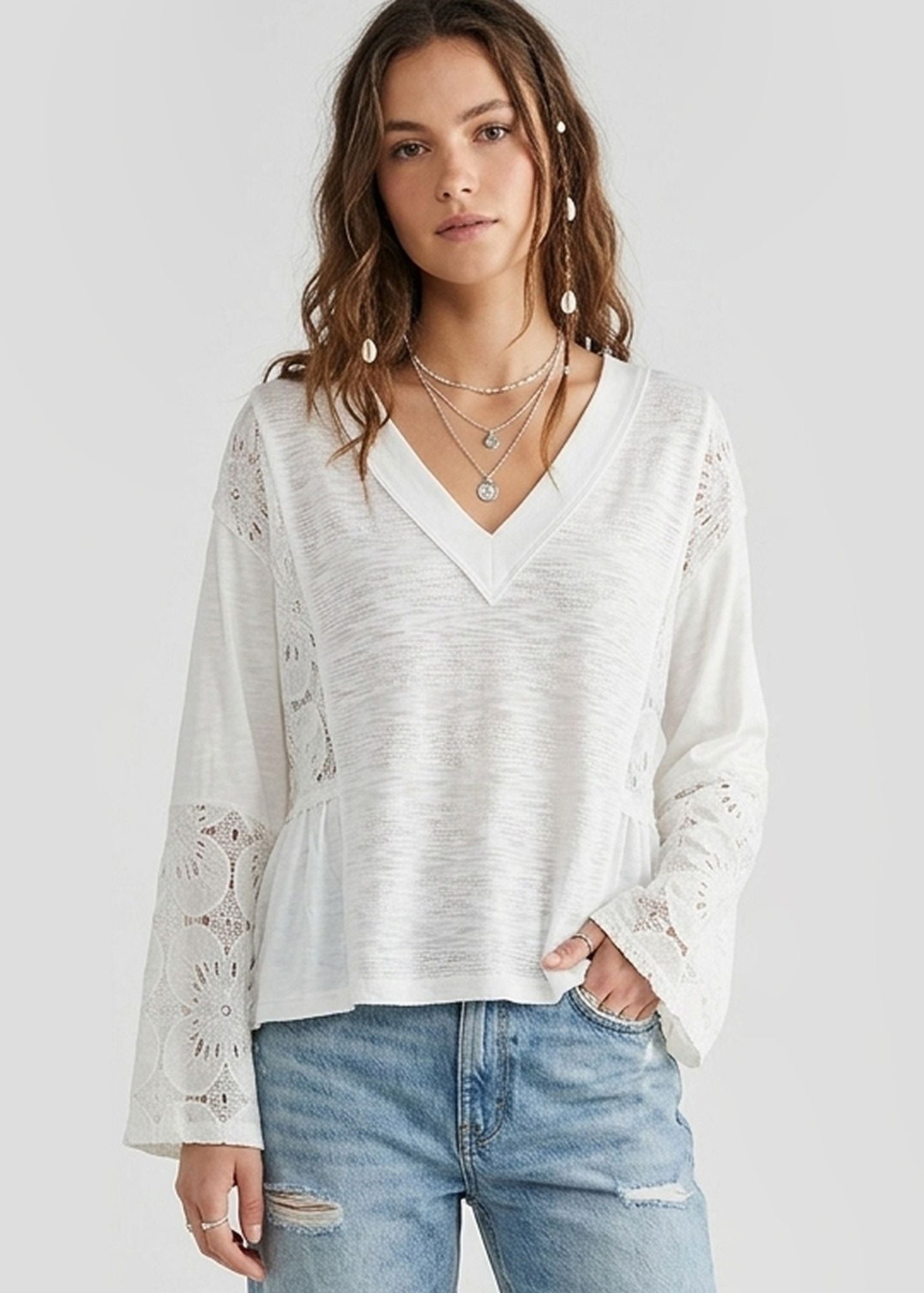 Layla Lace Sleeve Top